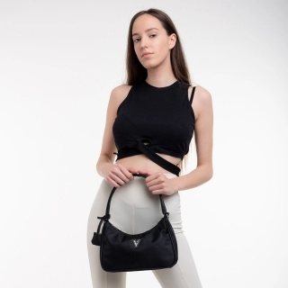 Spring Sale - Εκπτώσεις Γυναικεία τσάντα  μαύρη από ύφασμα Elfreda Προσφορά