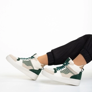Η χιονοστιβάδα των εκπτώσεων - Εκπτώσεις Γυναικεία αθλητικά παπούτσια  μπεζ με πράσινο από οικολογικό δέρμα Ronisha Προσφορά