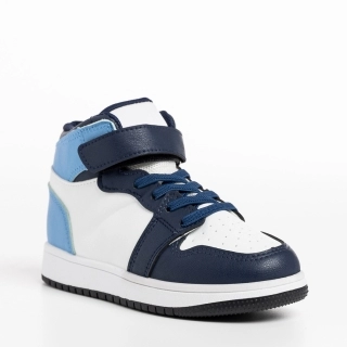 Spring Sale - Εκπτώσεις Παιδικά αθλητικά παπούτσια μπλε με λευκό από οικολογικό δέρμα Haddie Προσφορά
