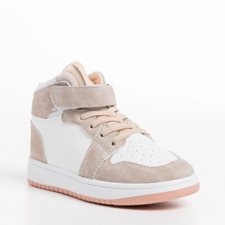 Love Sales - Εκπτώσεις Παιδικά αθλητικά παπούτσια λευκά με ροζ από οικολογικό δέρμα Haddie Προσφορά