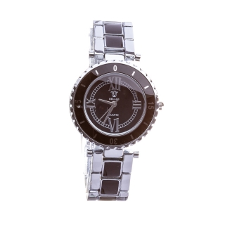 Γυναικεία ρολόι Bellos Ασημί με μαύρο μεταλλική ζώνη