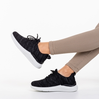 Γυναικεία αθλητικά παπούτσια μαύρα από ύφασμα Thiago