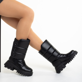 Η χιονοστιβάδα των εκπτώσεων - Εκπτώσεις Γυναικείες μπότες  μαύρα από οικολογικό δέρμα  Candra Προσφορά