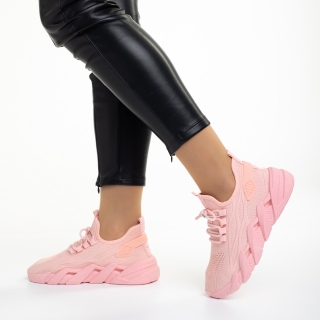 Spring Sale - Εκπτώσεις Γυναικεία αθλητικά παπούτσια ροζ από ύφασμα Leanna Προσφορά