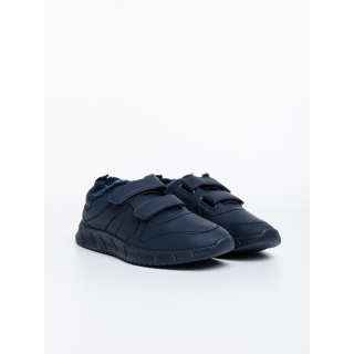 Ανδρικά αθλητικά παπούτσια σκούρο μπλε από οικολογικό δέρμα Osman