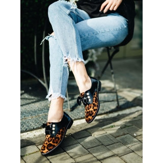 Spring Sale - Εκπτώσεις Γυναικεία παπούτσια  λεοπάρδαλη από οικολογικό δέρμα και ύφασμα Sarai Προσφορά