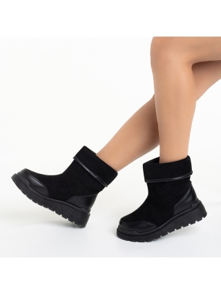 Black Friday - Εκπτώσεις Γυναικείες μπότες μαύρες από οικολογικό δέρμα Rima Προσφορά