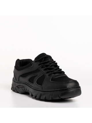 Love Sales - Εκπτώσεις Ανδρικά αθλητικά παπούτσια μαύρα από οικολογικό δέρμα και ύφασμα  Amedeo Προσφορά
