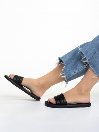 Sunny Sale - Εκπτώσεις Γυναικείες παντόφλες  μαύρα από οικολογικό δέρμα Gerel Προσφορά
