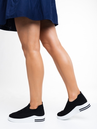 Women's Month - Εκπτώσεις Γυναικεία αθλητικά παπούτσια  μαύρα από ύφασμα  Rumiana Προσφορά