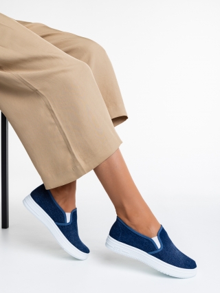 Women's Month - Εκπτώσεις Γυναικεία αθλητικά παπούστσια  μπλε σκούρο   από ύφασμα Lorinda Προσφορά
