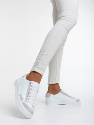 Back to School - Εκπτώσεις Γυναικεία αθλητικά παπούτσια λευκά από οικολογικό δέρμα Giorgina Προσφορά