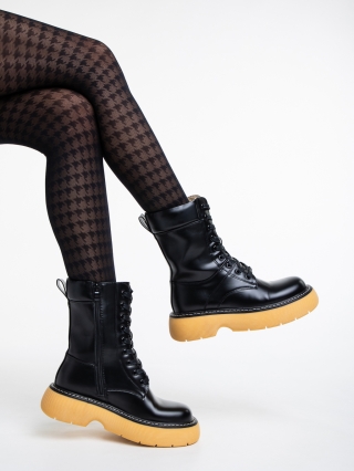 Black Friday - Εκπτώσεις Γυναικείες μπότες   μαύρα  από οικολογικό δέρμα Nunzia Προσφορά