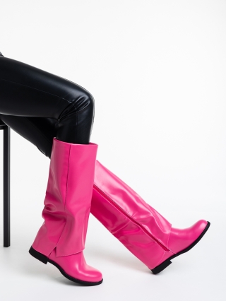 Winter Sale - Εκπτώσεις Γυναικείες μπότες ροζ από οικολογικό δέρμα Daire Προσφορά