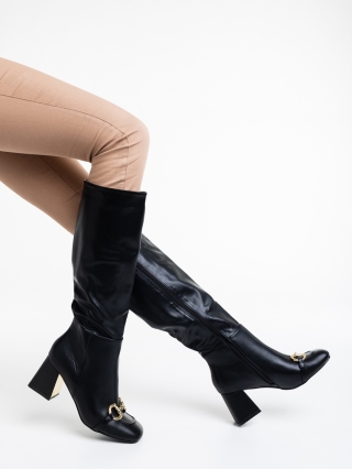 Winter Sale - Εκπτώσεις Γυναικείες μπότες μαύρα από οικολογικό δέρμα  Karlee Προσφορά