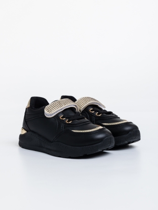 Easter Sale - Εκπτώσεις Παιδικά αθλητικά παπούτσια μαύρα από οικολογικό δέρμα Dericka Προσφορά