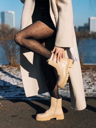 Winter Sale - Εκπτώσεις Γυναικεία μπότακια νουδ από οικολογικό δέρμα Kory Προσφορά