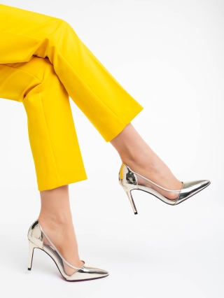 Love Sales - Εκπτώσεις Γυναικεία παπούτσια χρυσαφί από οικολογικό δέρμα λουστρίνι Ambar Προσφορά