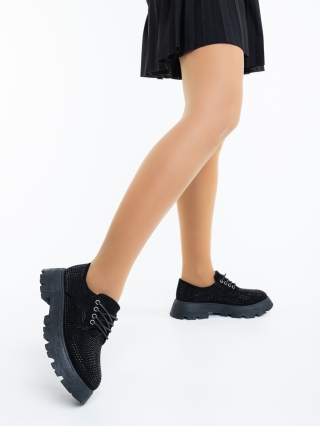 Winter Sale - Εκπτώσεις Γυναικεία casual παπούτσια μαύρα από ύφασμα Norya Προσφορά